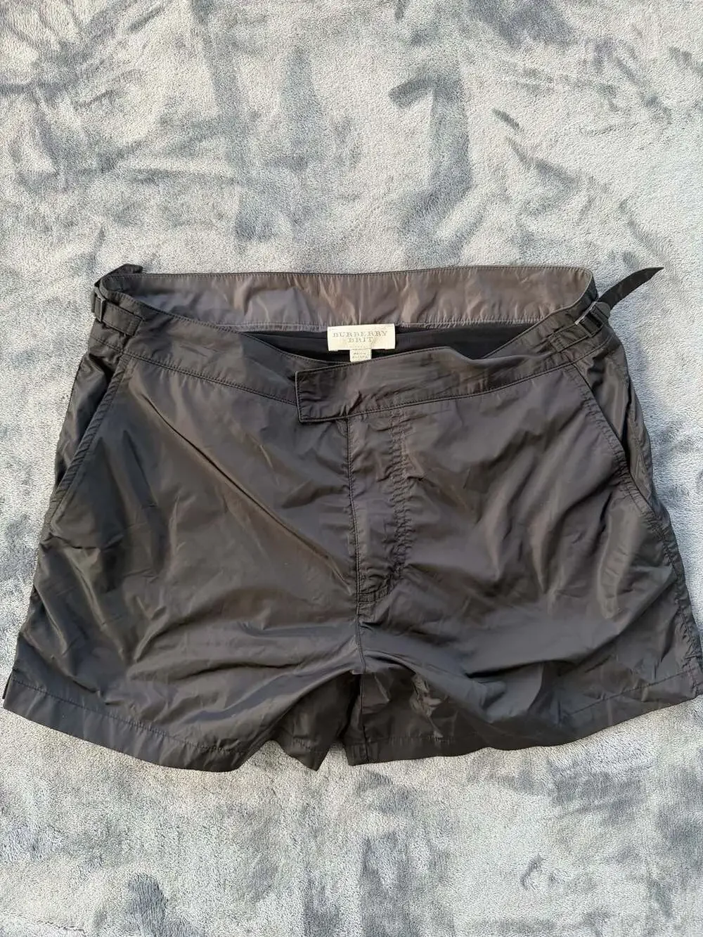Burberry Brit  Black Nylon Swim Shorts with Adjustable Side Tabs
